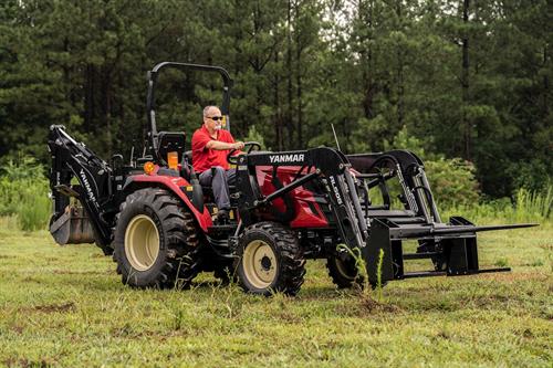 SM240 with forks and digger